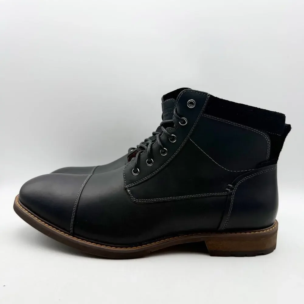 Florsheim Mens Chalet Ankle Boots US 11 Wide EU 44 Black Leather NIB